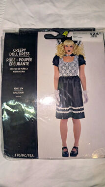 Rubie's Creepy Doll Dress Costume Black/White Polyester Size 8